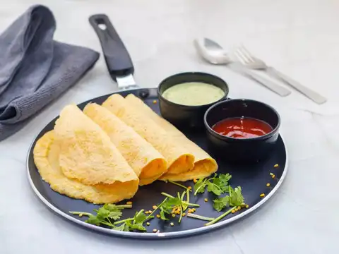 Sprouted Moong Dal Chilla with Greens