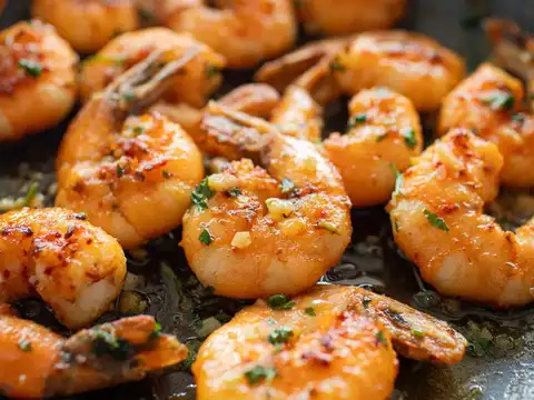 Skillet Garlic Butter Shrimp and Orzo