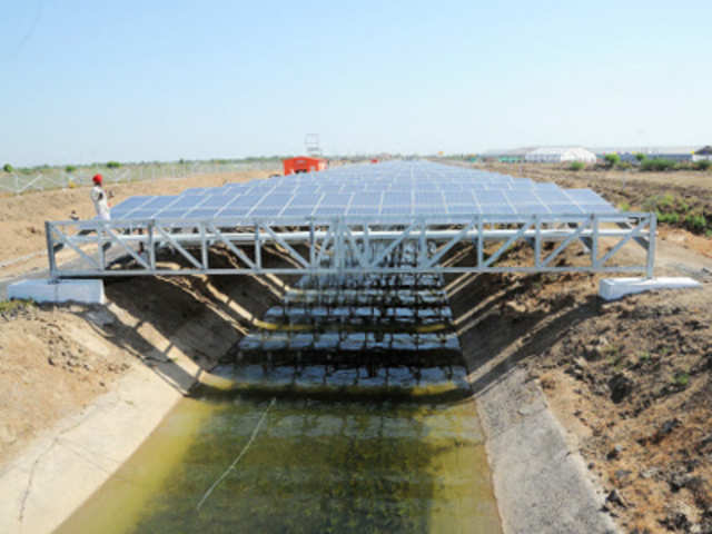 India's first 1MW canal-top solar power plant 