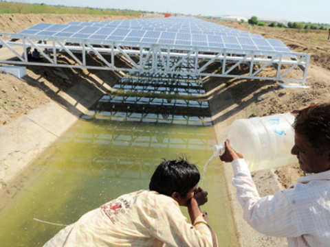 Solar Panels Atop Narmada River How Gujarat Canal Is