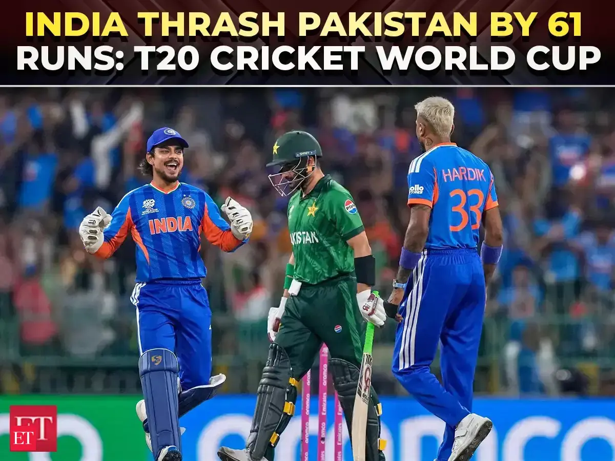 IND vs PAK T20 WC: Kishan’s 77 and bowlers help India thrash Pakistan by 61 runs