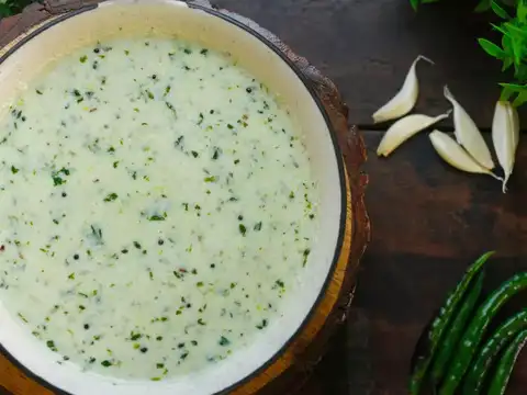 Burani Raita with Fried Garlic