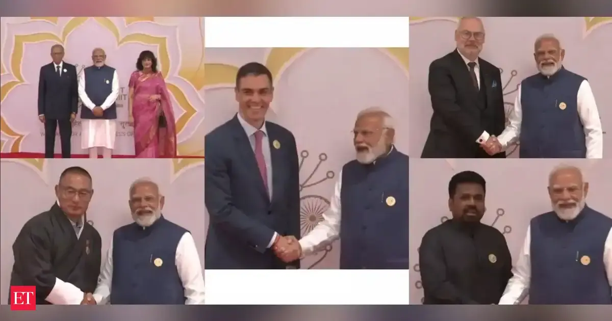 India AI Impact Summit 2026: PM Modi welcomes world leaders at Bharat Mandapam