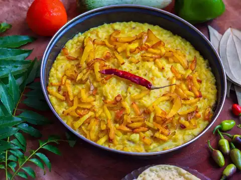 Dal Khichdi with Roasted Papad