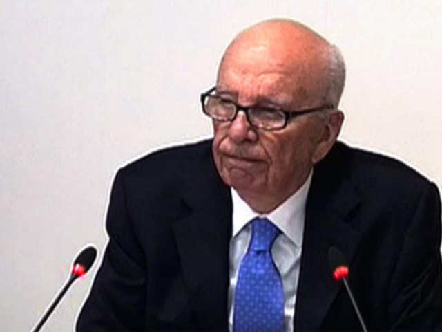 Former News Corp chief Rupert Murdoch giving evidence at the Leveson Inquiry in London