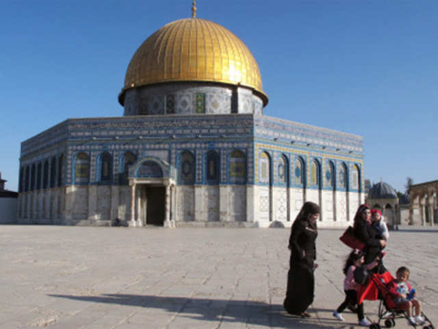 The Dome of the Rock Mosque in the Al Aqsa Mosque compound in Jerusalem's Old City