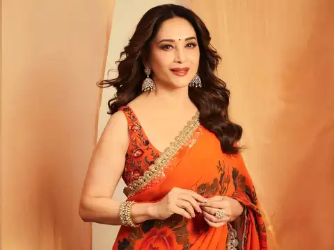 madhuri dixit orange dress 410 Madhuri ideas
