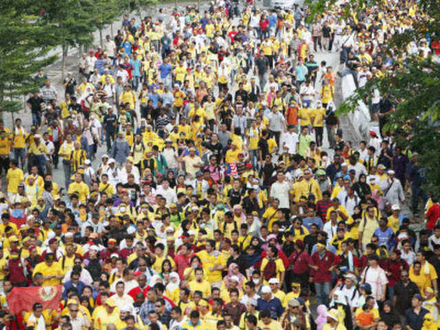 Protesters march in Kuala Lumpur