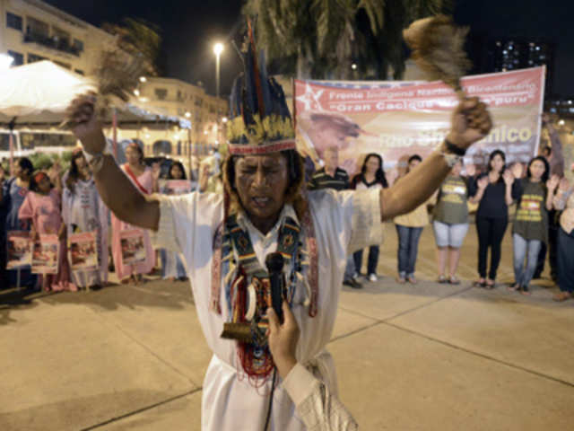 A shaman performs a ritual asking for the health of Venezuelan President Hugo Chavez