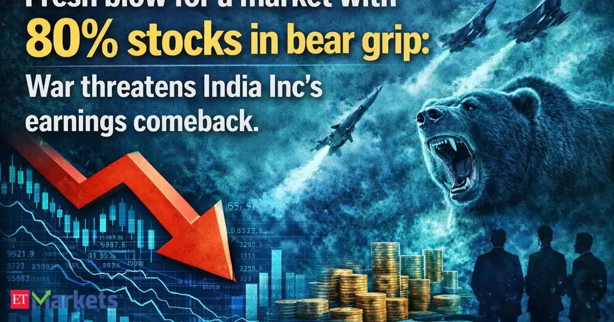 Fresh blow for a market with 80% stocks in bear grip: War threatens India Inc's earnings comeback