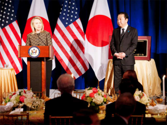Hillary Clinton and Yoshihiko Noda