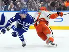 Auston Matthews exits game after a knee-on-knee collision as Maple Leafs hold on:Image