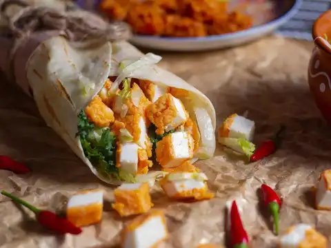 Paneer and Bell Pepper Wrap