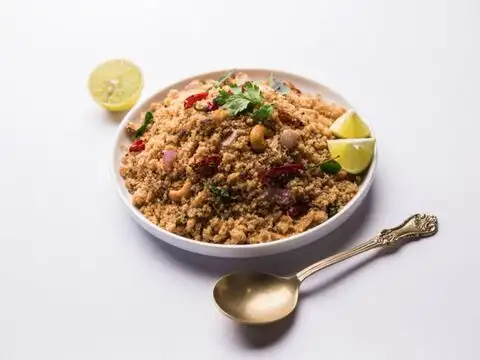 Sattu Upma with Roasted Peanuts