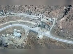 Satellite image shows tunnel entrances at Isfahan missile complex