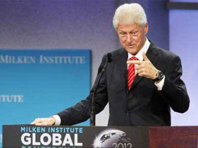 Bill Clinton speaks at the Milken Institute Global Conference