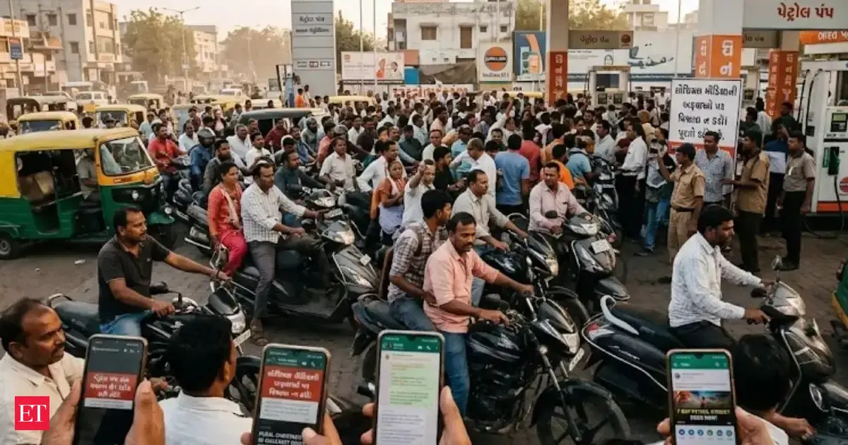 Social media rumours trigger 5-hour queues at Gujarat petrol pumps; government, oil firms call it false alarm