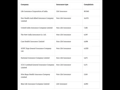 Company-wise complaints (FY 2023&ndash;24)
