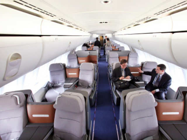 The business class section of the first Boeing 747-8 Intercontinental