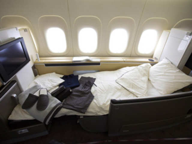 A first class berth of Boeing 747-8 Intercontinental airliner