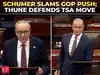 Schumer vs Thune explodes: TSA pay fight collides with &lsquo;strictest voter ID law&rsquo; showdown in senate