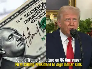 Donald Trump signs U.S currency; $100 bills bearing President’s name to ...
