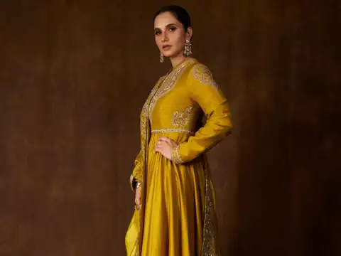 Statement anarkali with heritage touch