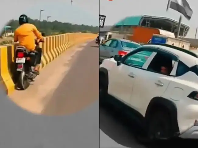 Biker nearly crashes after balloon attack from moving car in Delhi ...