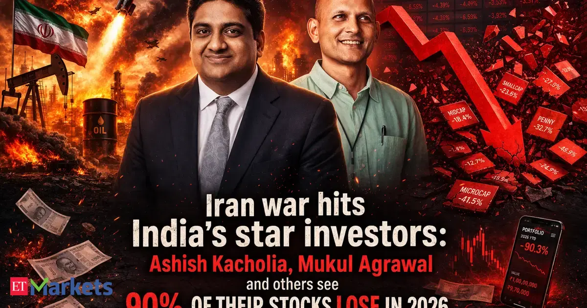 Iran war hits India’s star investors: Ashish Kacholia, Mukul Agrawal, others see 90% of their stocks lose in 2026