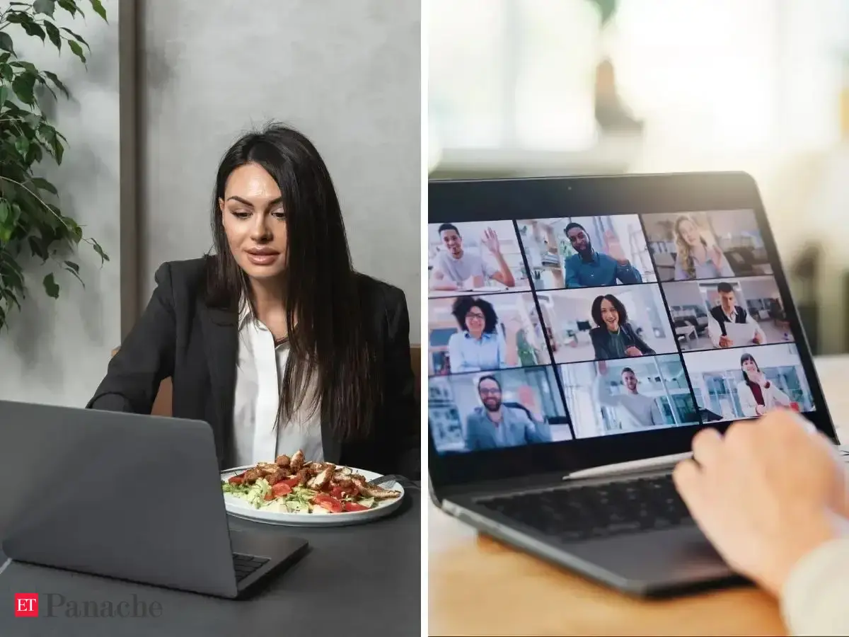 Gen Z employee eats lunch on camera during online office meeting. Co-founder’s cool reaction steals the show