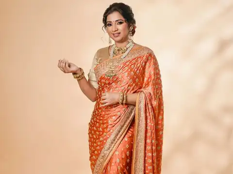 Vibrant orange meets subtle gold elegance