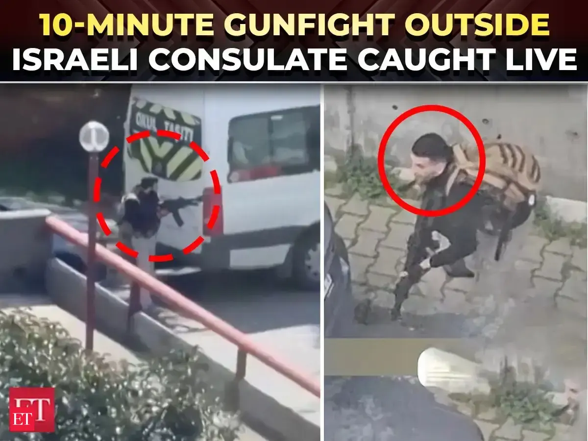Dramatic footage of gunfight outside Israeli consulate in Istanbul; Attackers shot dead on the spot