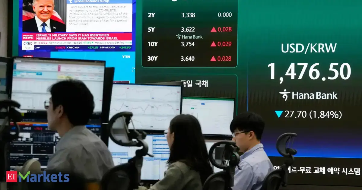 US stocks today: Dow Jones surges 1,300 points, S&P, Nasdaq 2% on U.S.-Iran ceasefire