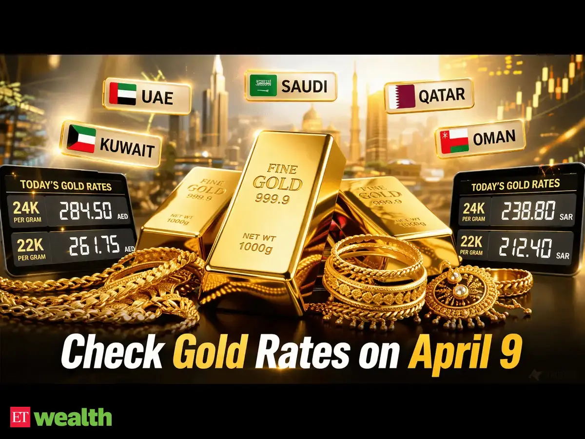 Gold rates today in Abu Dhabi, Riyadh, Doha, Kuwait City, Muscat: Check 24K, 22K, and 18K gold rates on April 9, 2026