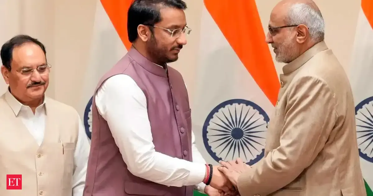 Parth Ajit Pawar takes oath as Rajya Sabha MP; C P Radhakrishnan administers oath in Parliament