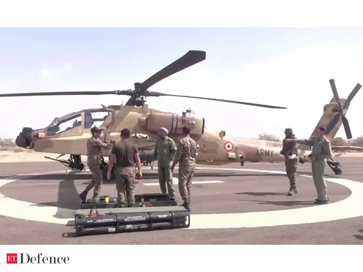 Indian Army showcases 'tank in air' Apache firepower during 'Brahmastra' desert drill