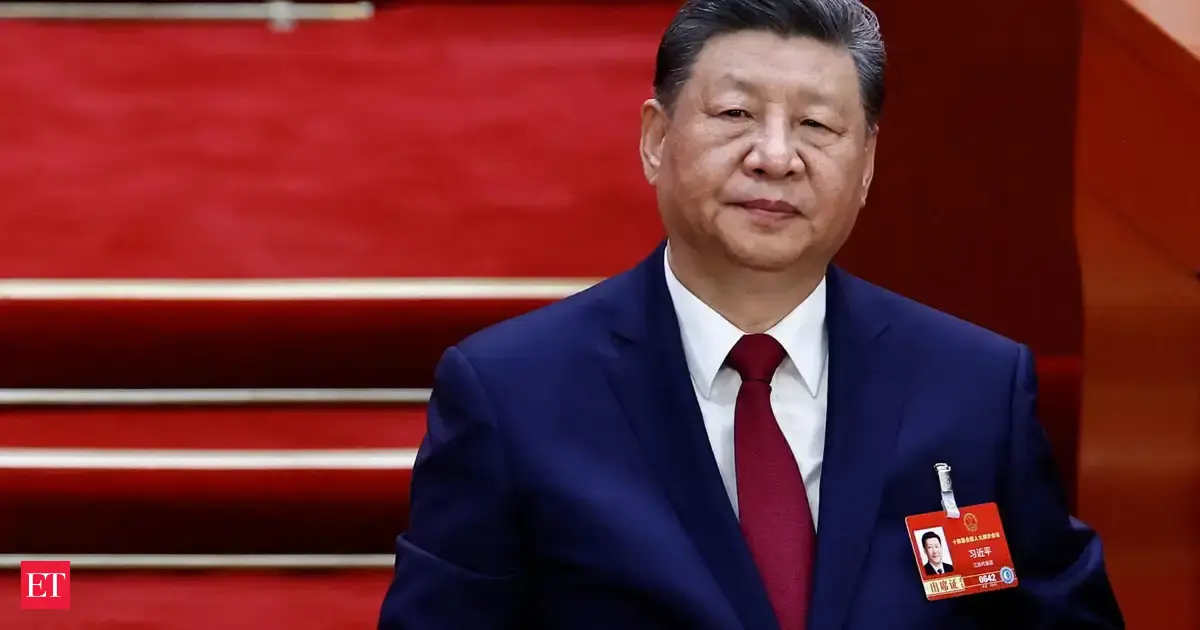 A stylized map of the Middle East overlaid with Chinese currency symbols and investment arrows, signifying China's significant economic presence and Xi's strategic bet.