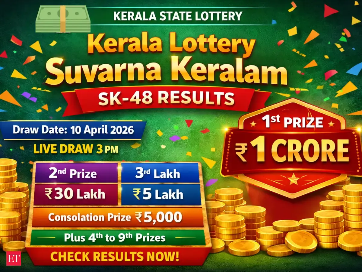 Kerala Lottery Suvarna Keralam SK-48 Results April 10, 2026: Winning numbers and prize details