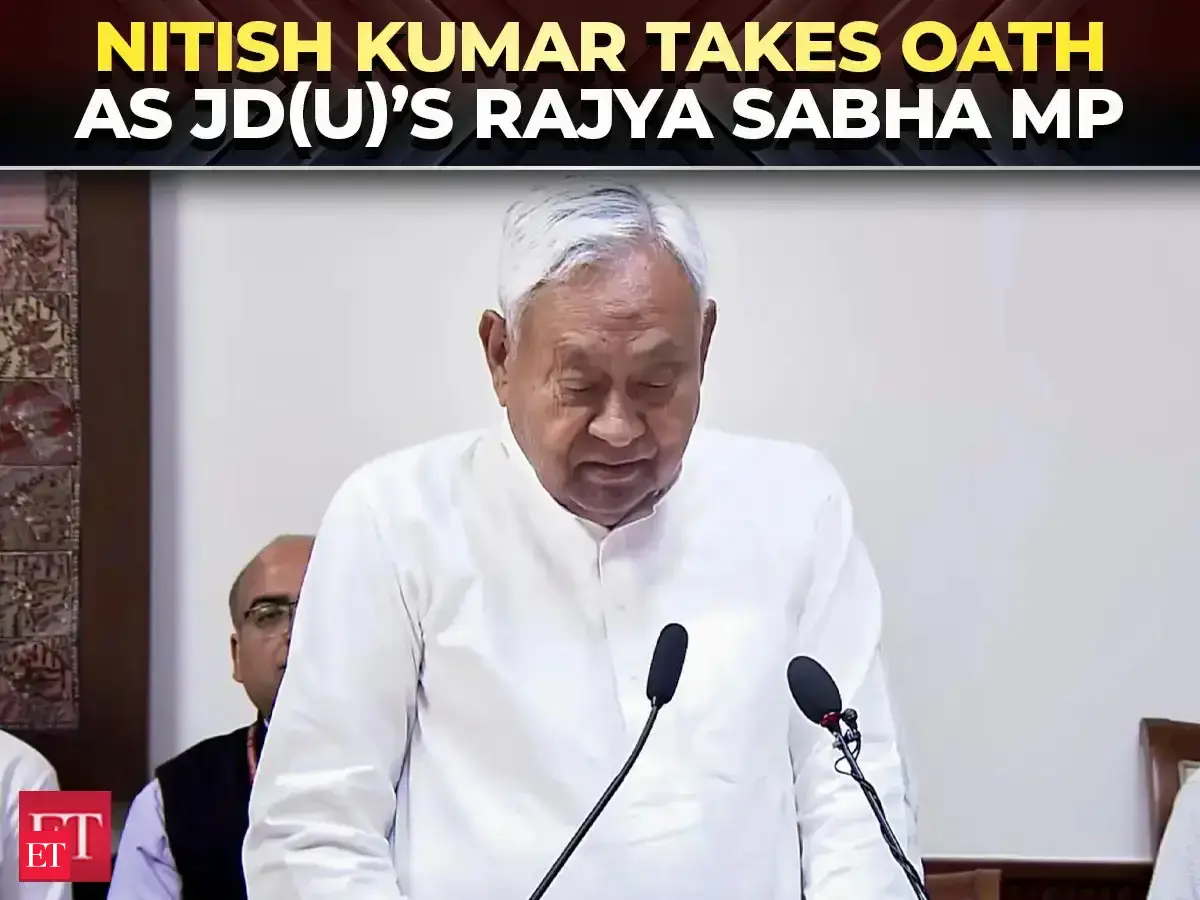 Nitish Kumar takes oath as Rajya Sabha member after serving as Bihar CM for two decades