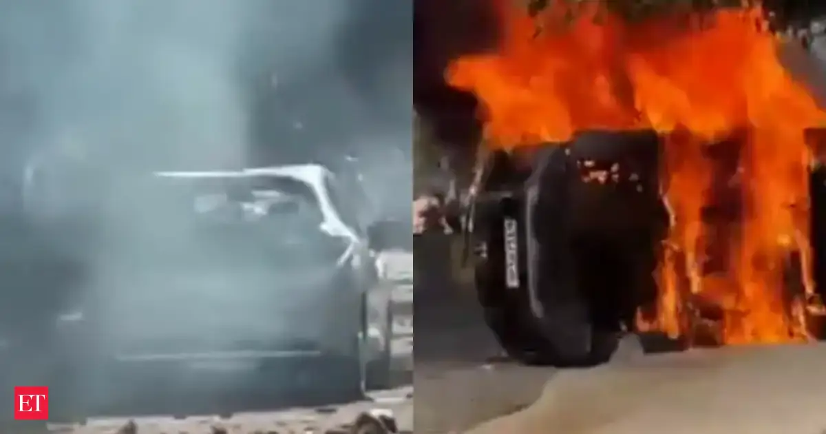 Cars set on fire, stones pelted during Noida protest