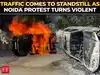 Noida labour protest over salary hike turns violent; vehicles torched, vandalism reported