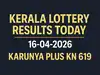 Kerala Karunya Plus KN-619 lottery result out today (April 16th, 2026); ₹1 crore prize winning number and full list here