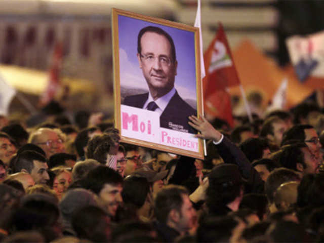 Supporters of the newly-elected French President Francois Hollande