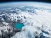 Mini lake meets snowy rim of Canada's oldest ice mass &mdash; Earth from space