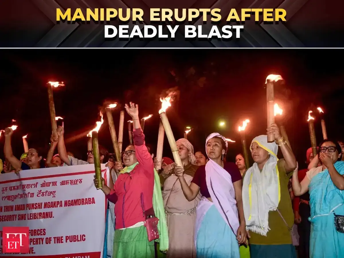 Manipur erupts after blast kills children, protests turn violent in Imphal West