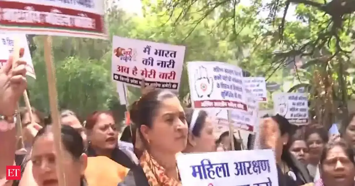 Cong demands implementation of women's quota law on current LS strength, marches to BJP office