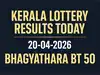 Kerala Bhagyathara BT 50 lottery result out today (April 20th, 2026); Rs 1 crore prize winning number and full list here