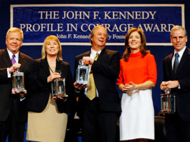 Caroline Kennedy poses for photograph with 2012 John F. Kennedy Award recipients