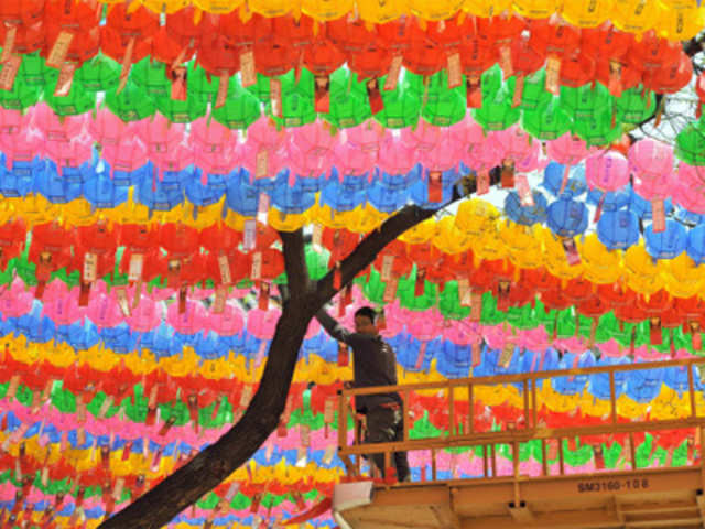 Preparations for Buddha's birthday in South Korea