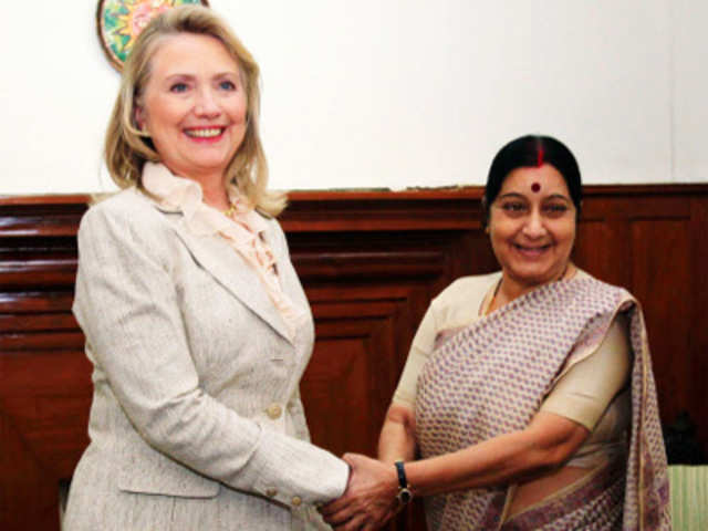 Hillary Clinton meets Sushma Swaraj